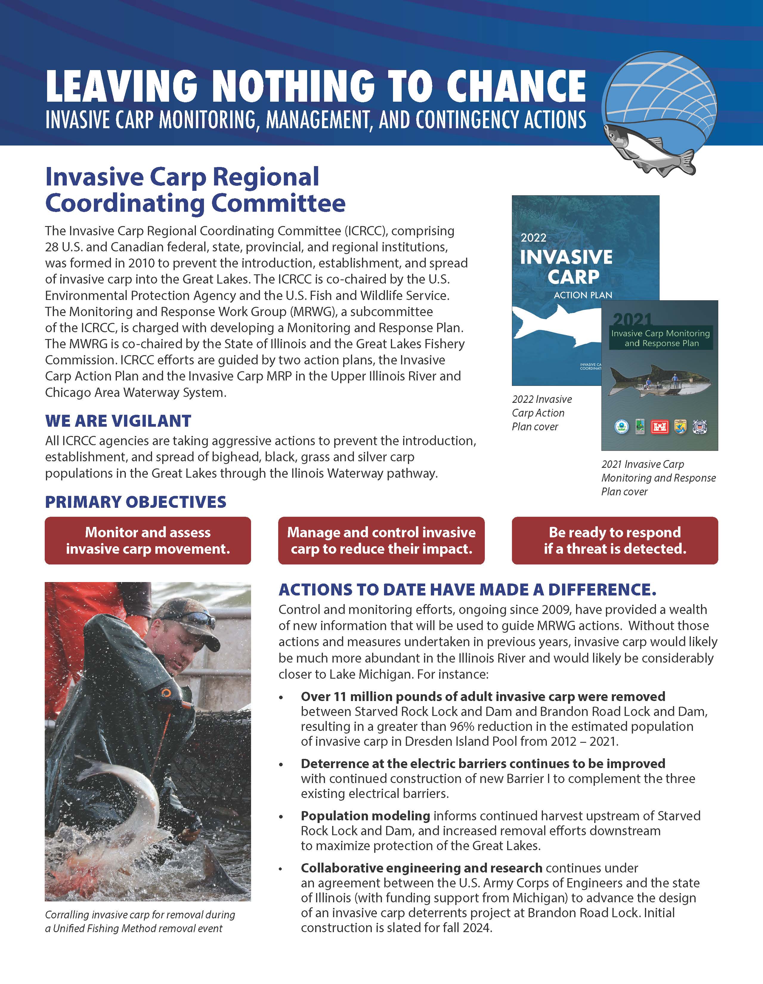 Leaving Nothing To Chance: Invasive Carp Monitoring, Management, and Contingency Actions handout