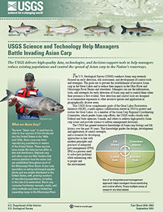 USGS Science and Technology Help Managers Battle Invading Asian Carp handout