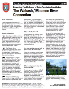 Preventing Establishment of Asian Carp in the Great Lakes: The Wabash/Maumee River Connection handout